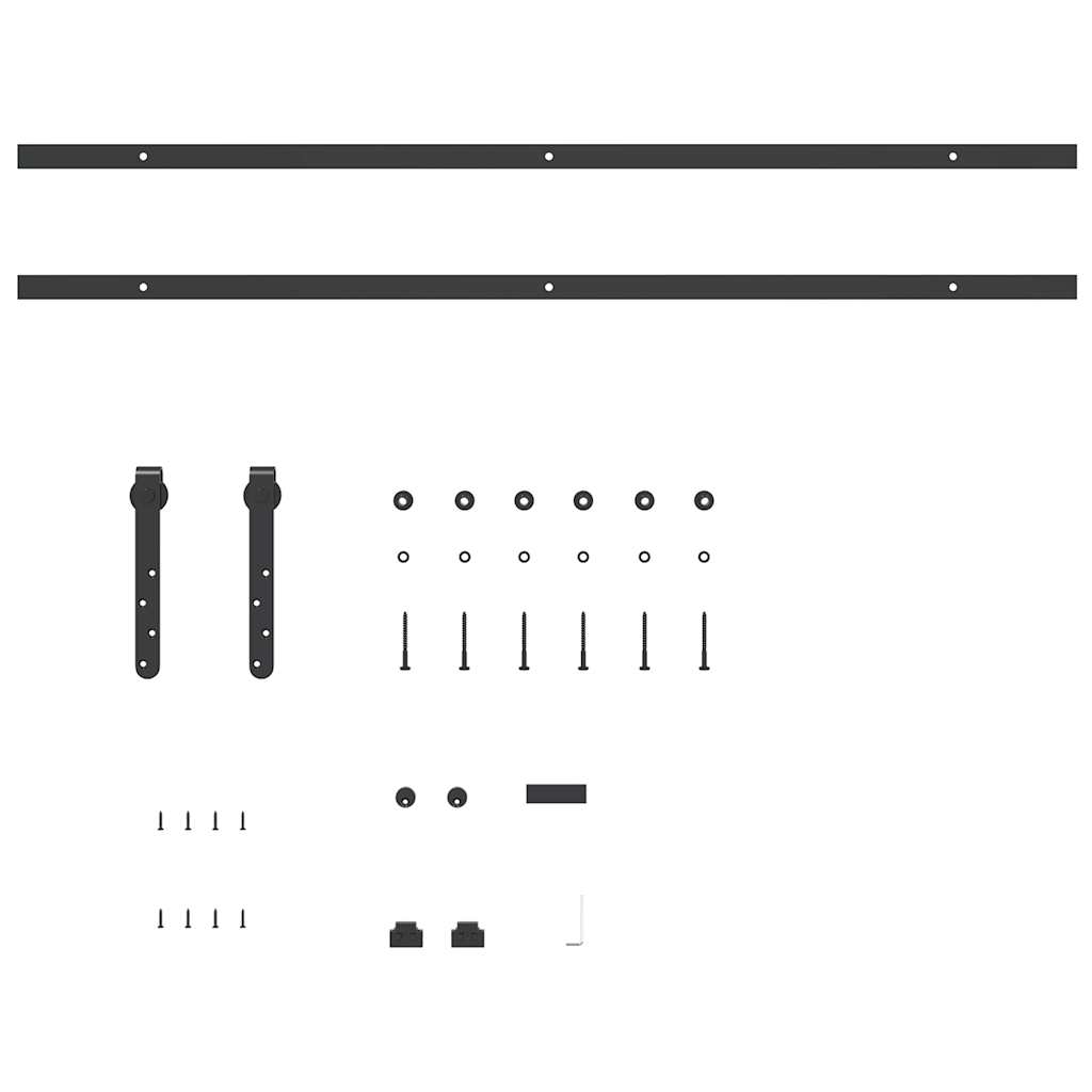 vidaXL Set uși glisante pentru dulap 213 cm oțel carbon vidaXL Set uși glisante pentru dulap 213 cm oțel carbon