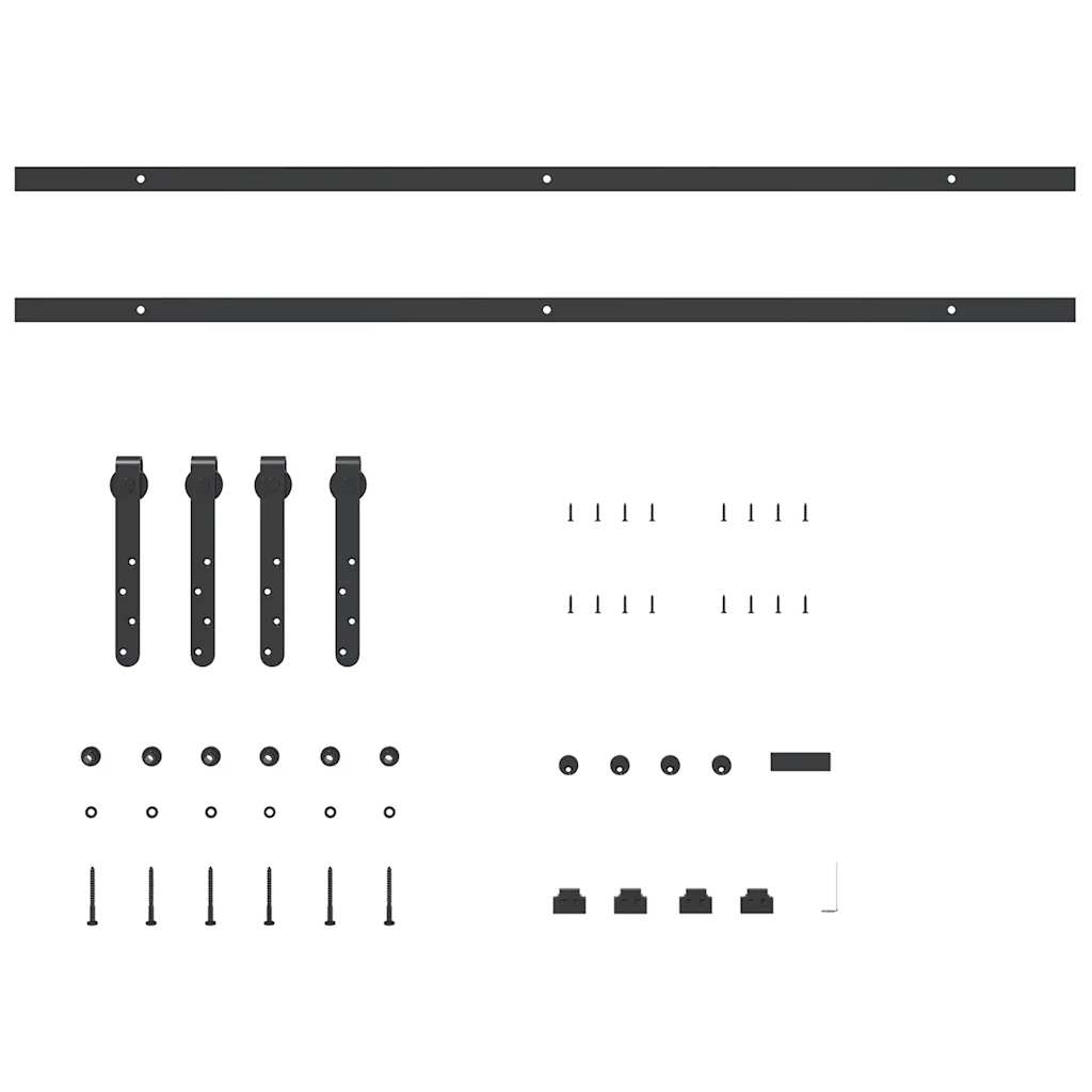 vidaXL Set uși glisante pentru dulap 213 cm oțel carbon vidaXL Set uși glisante pentru dulap 213 cm oțel carbon