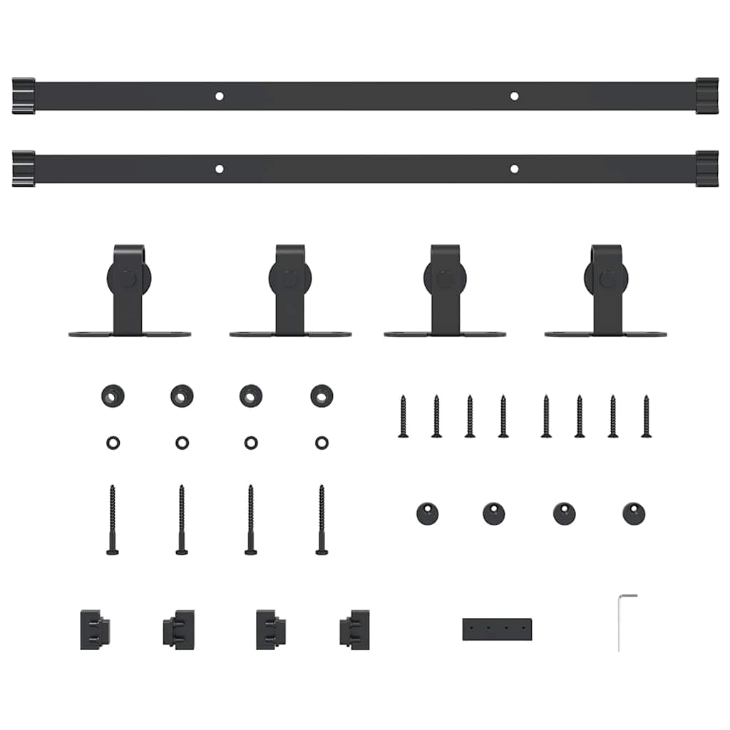 vidaXL Set uși glisante pentru dulap 122 cm oțel carbon vidaXL Set uși glisante pentru dulap 122 cm oțel carbon
