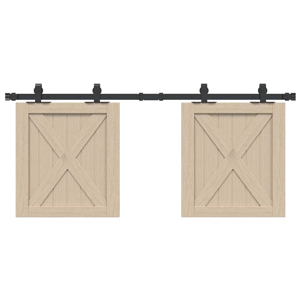 vidaXL Set uși glisante pentru dulap 122 cm oțel carbon vidaXL Set uși glisante pentru dulap 122 cm oțel carbon