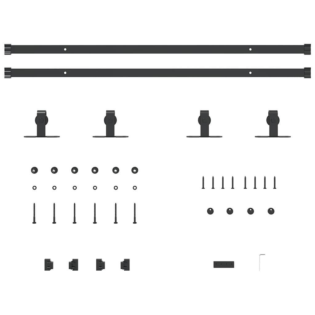 vidaXL Set uși glisante pentru dulap 183 cm oțel carbon vidaXL Set uși glisante pentru dulap 183 cm oțel carbon