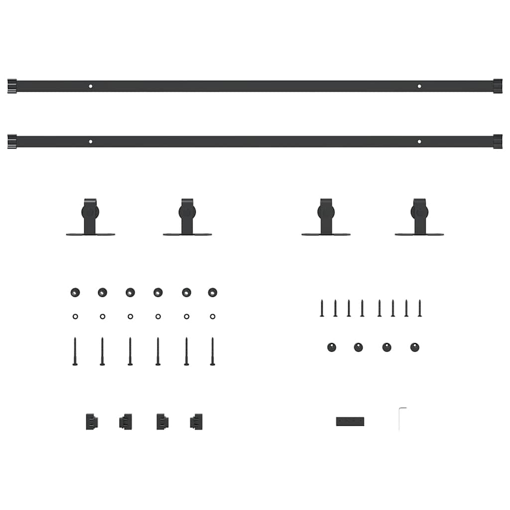 vidaXL Set uși glisante pentru dulap 213 cm oțel carbon vidaXL Set uși glisante pentru dulap 213 cm oțel carbon