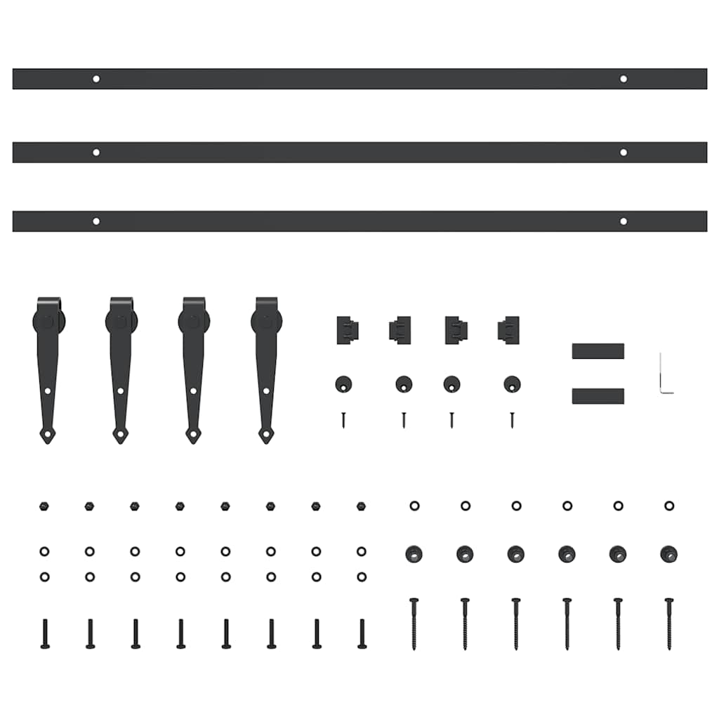 vidaXL Set uși glisante pentru dulap 244 cm oțel carbon vidaXL Set uși glisante pentru dulap 244 cm oțel carbon