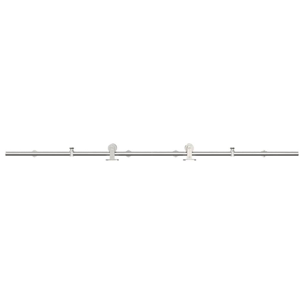 vidaXL Set piese pentru ușă glisantă, argintiu, 200 cm oțel inoxidabil