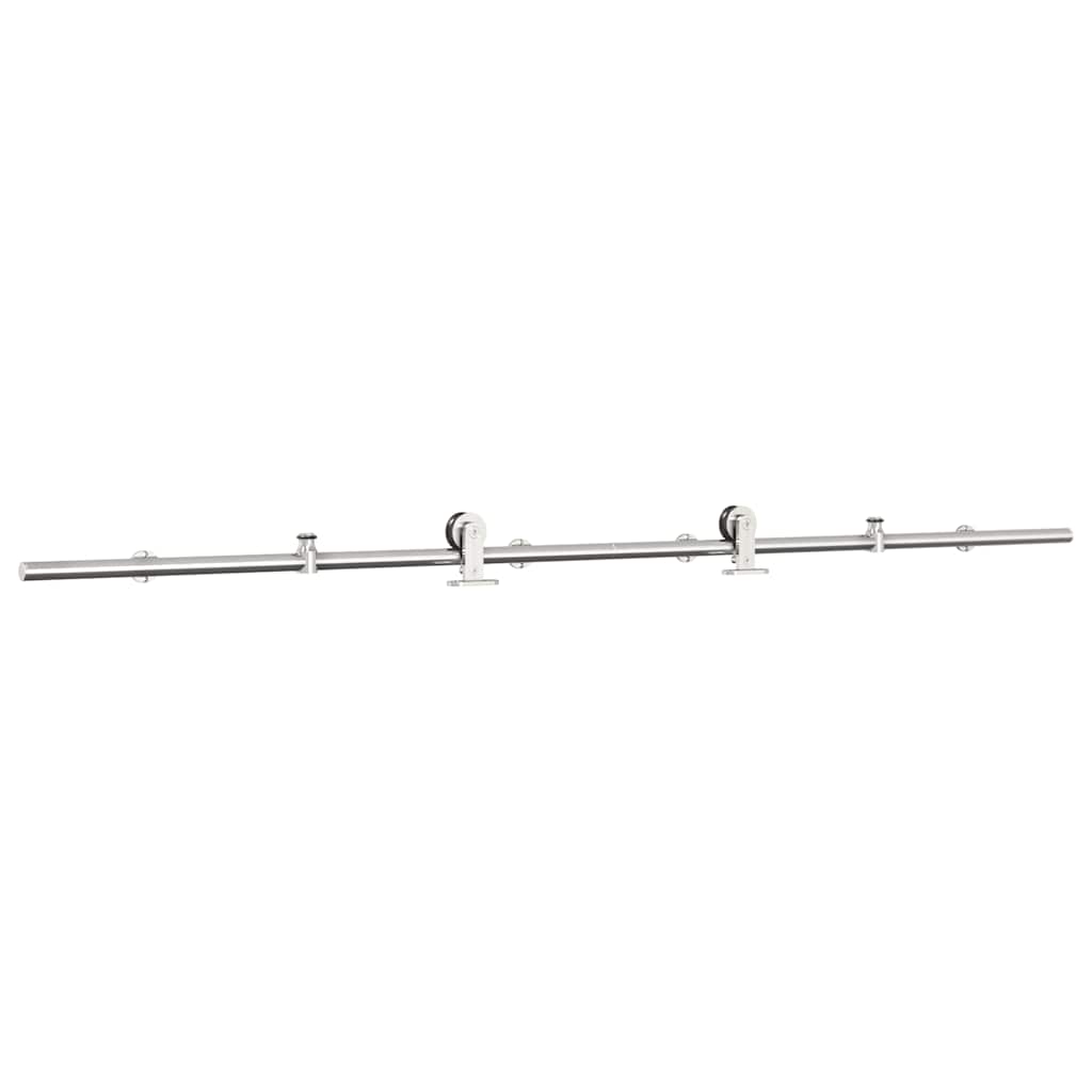 vidaXL Set piese pentru ușă glisantă, argintiu, 200 cm oțel inoxidabil