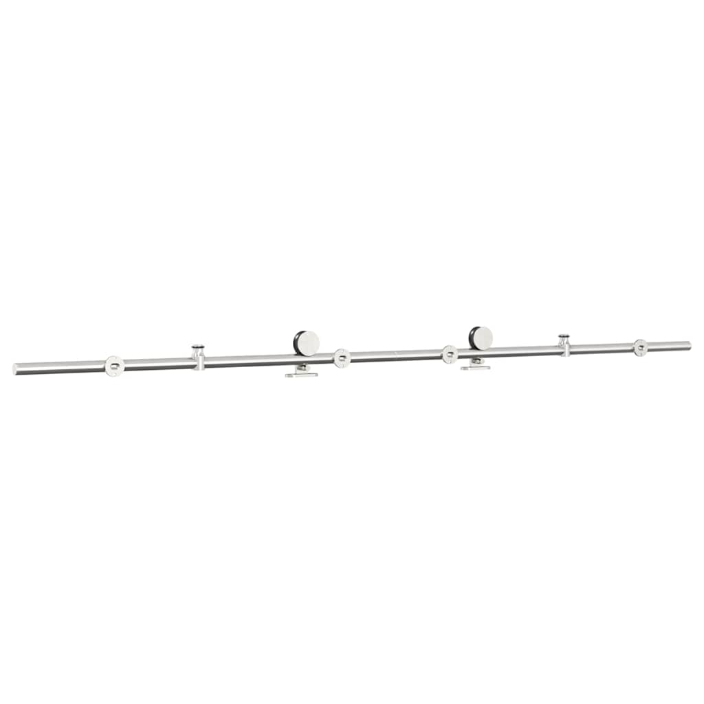 vidaXL Set piese pentru ușă glisantă, argintiu, 200 cm oțel inoxidabil