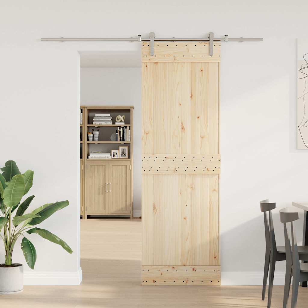 vidaXL Set piese pentru ușă glisantă, argintiu, 200 cm oțel inoxidabil vidaXL Set piese pentru ușă glisantă, argintiu, 200 cm oțel inoxidabil