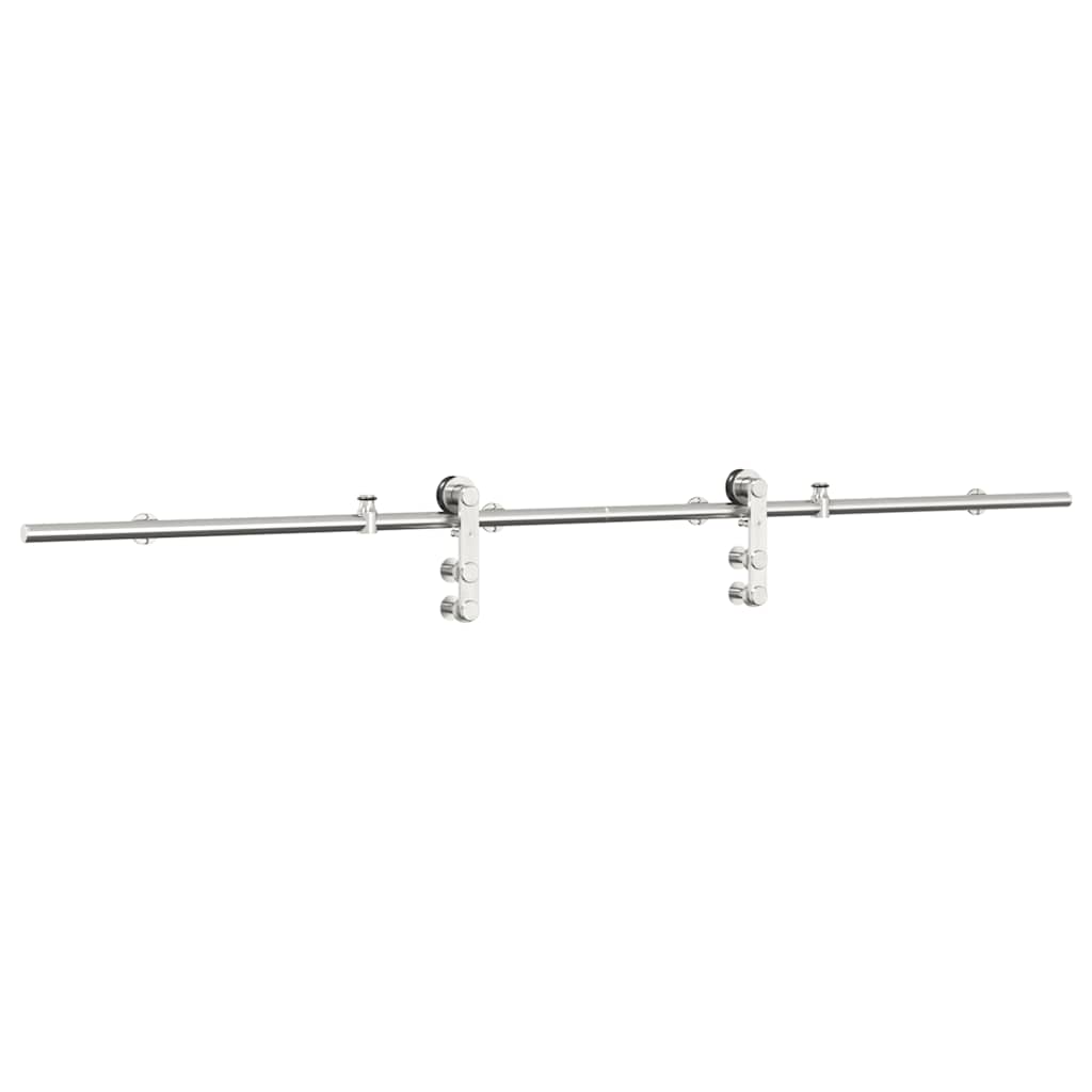 vidaXL Set piese pentru ușă glisantă, argintiu, 200 cm oțel inoxidabil vidaXL Set piese pentru ușă glisantă, argintiu, 200 cm oțel inoxidabil