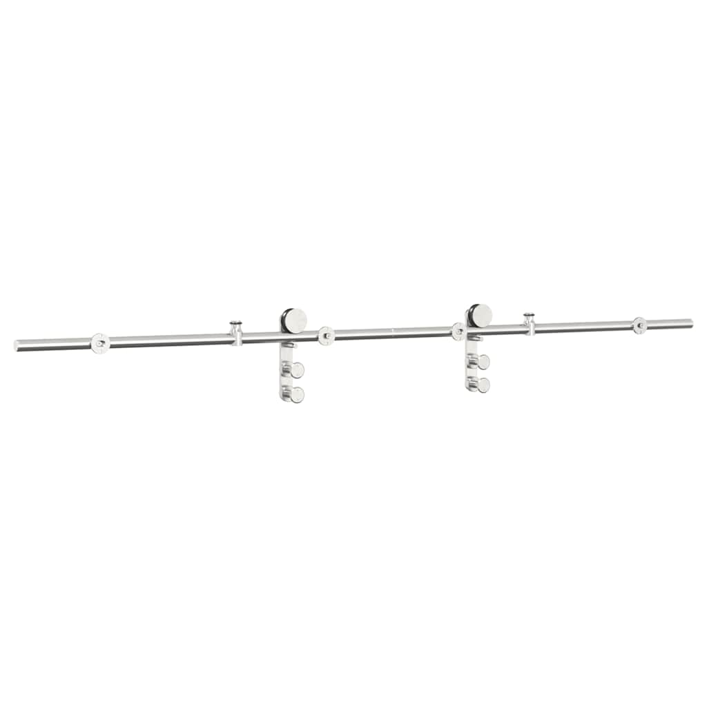vidaXL Set piese pentru ușă glisantă, argintiu, 200 cm oțel inoxidabil vidaXL Set piese pentru ușă glisantă, argintiu, 200 cm oțel inoxidabil
