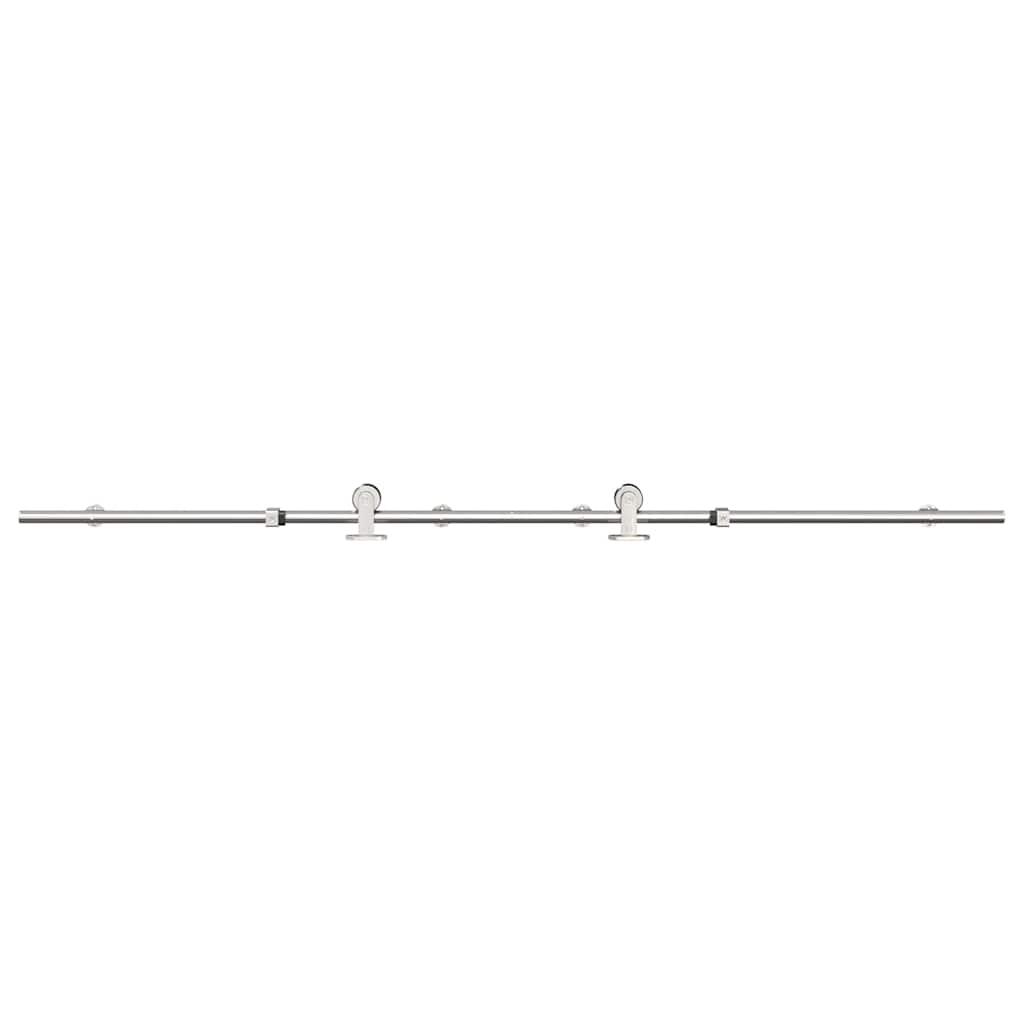 vidaXL Set piese pentru ușă glisantă, argintiu, 183 cm oțel inoxidabil