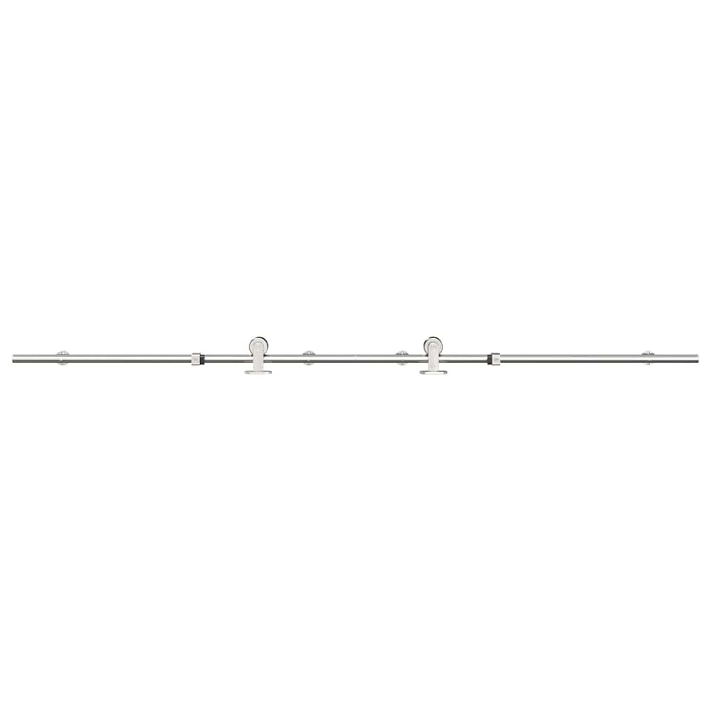 vidaXL Set piese pentru ușă glisantă, argintiu, 200 cm oțel inoxidabil vidaXL Set piese pentru ușă glisantă, argintiu, 200 cm oțel inoxidabil