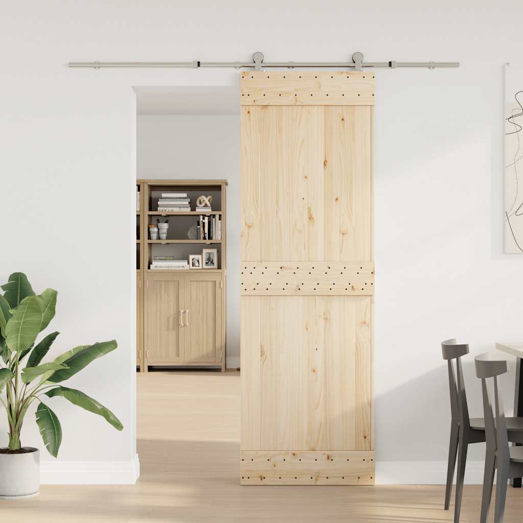 vidaXL Set piese pentru ușă glisantă, argintiu, 200 cm oțel inoxidabil vidaXL Set piese pentru ușă glisantă, argintiu, 200 cm oțel inoxidabil