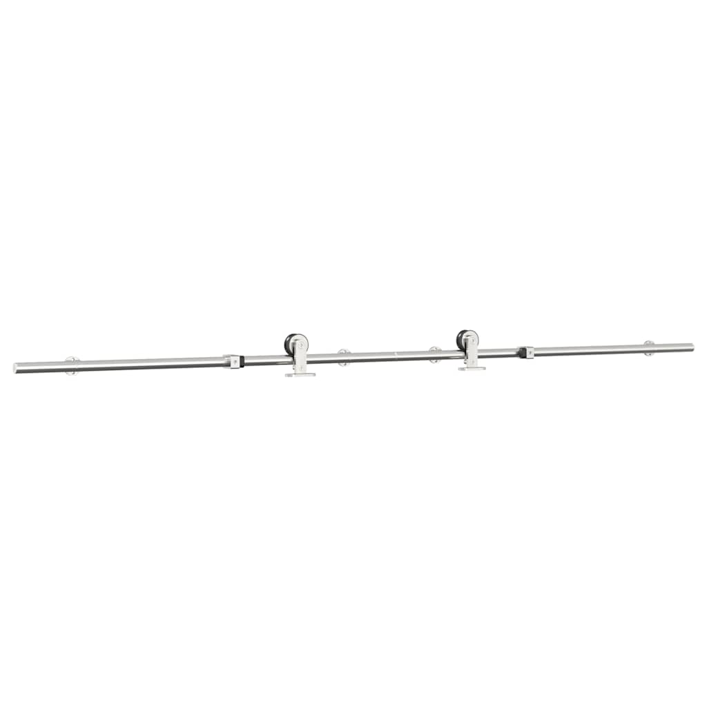 vidaXL Set piese pentru ușă glisantă, argintiu, 200 cm oțel inoxidabil vidaXL Set piese pentru ușă glisantă, argintiu, 200 cm oțel inoxidabil