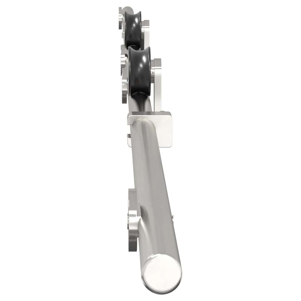 vidaXL Set piese pentru ușă glisantă, argintiu, 200 cm oțel inoxidabil vidaXL Set piese pentru ușă glisantă, argintiu, 200 cm oțel inoxidabil