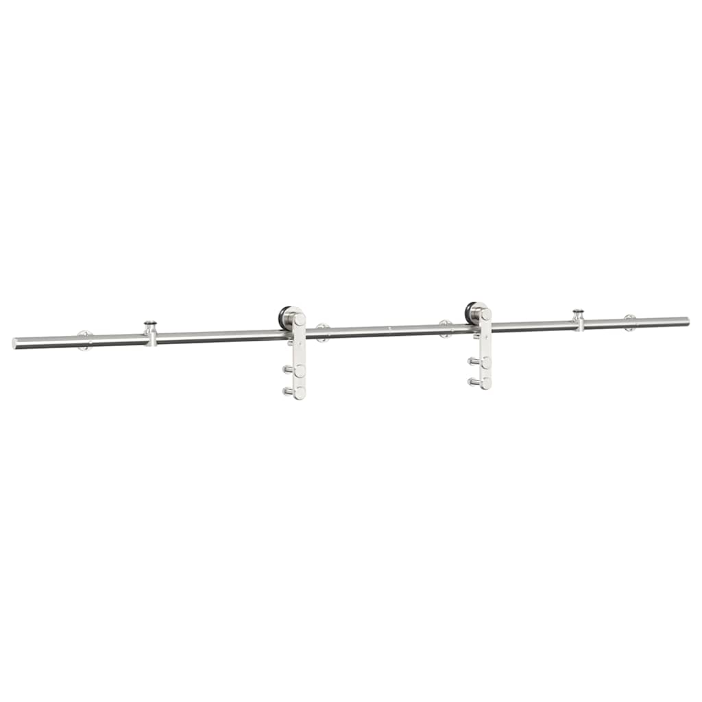 vidaXL Set piese pentru ușă glisantă, argintiu, 183 cm oțel inoxidabil