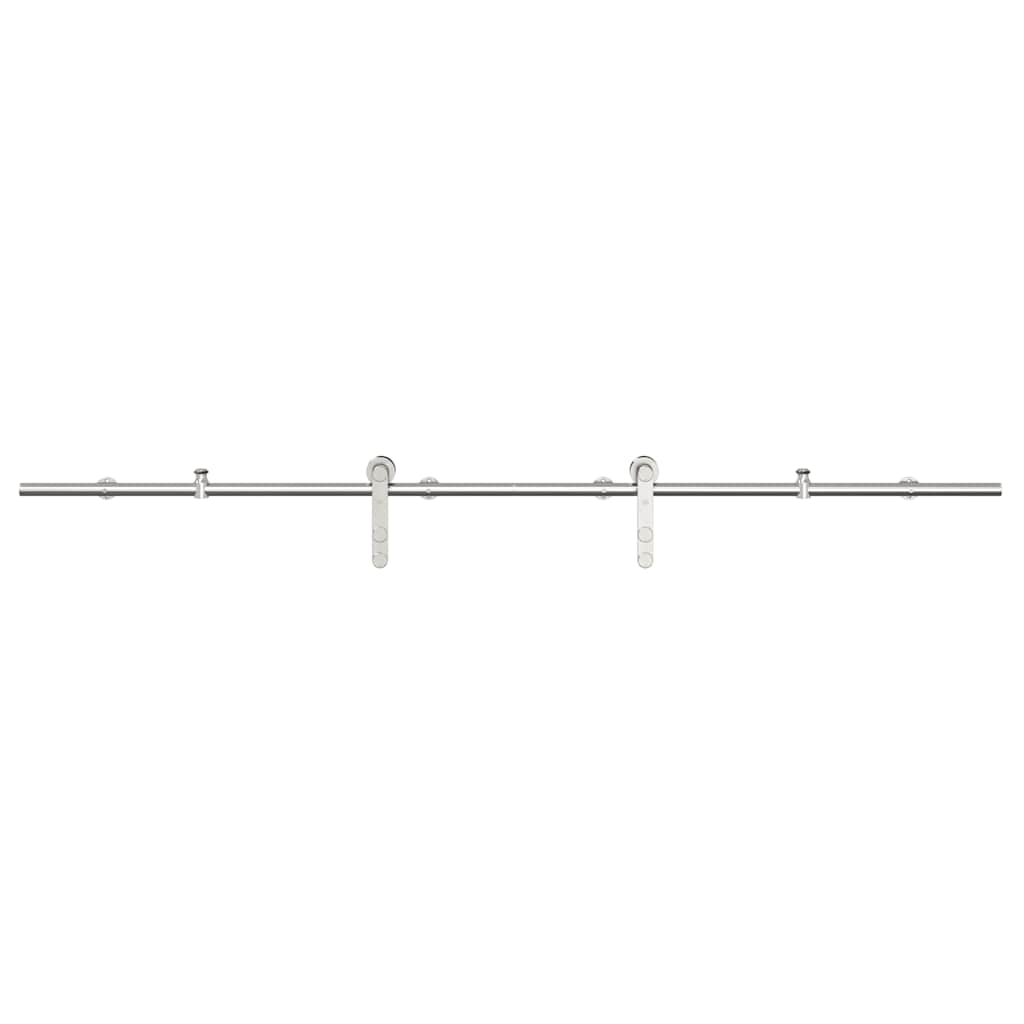vidaXL Set piese pentru ușă glisantă, argintiu, 200 cm oțel inoxidabil