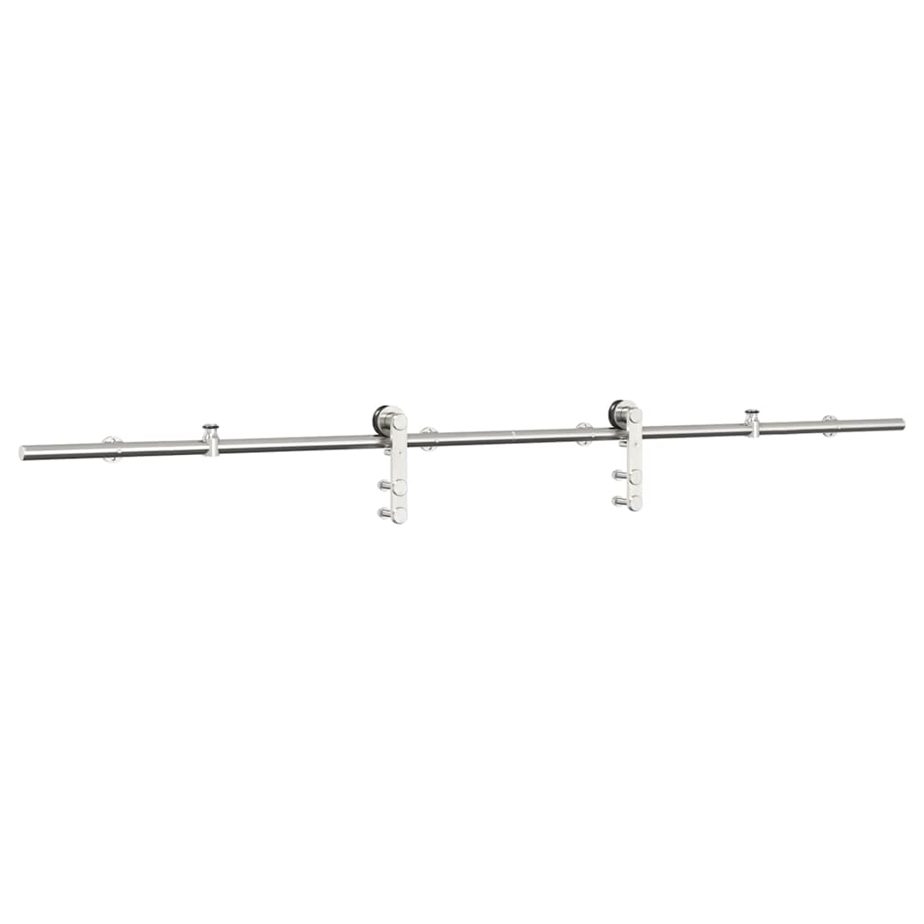 vidaXL Set piese pentru ușă glisantă, argintiu, 200 cm oțel inoxidabil