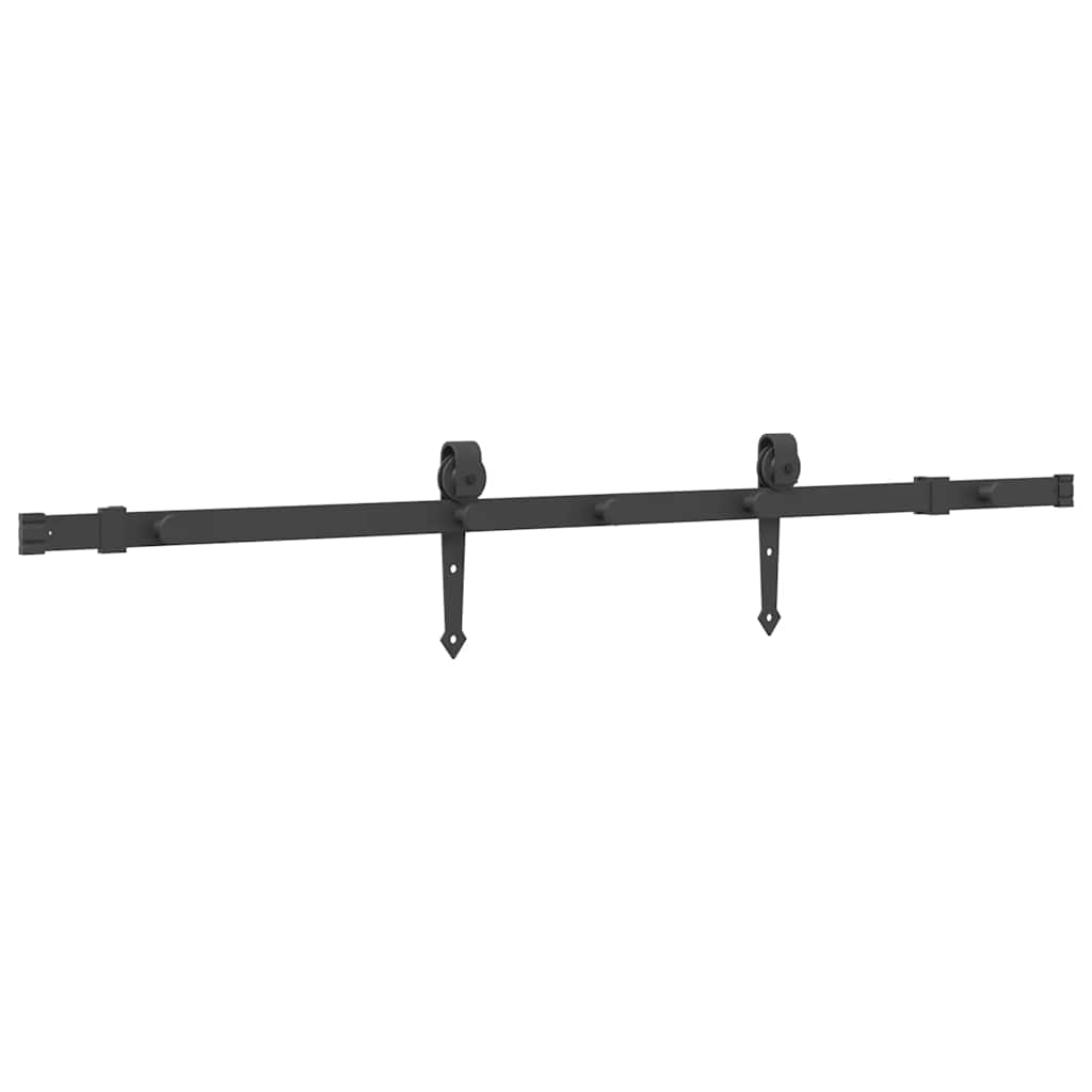 vidaXL Set feronerie pentru uși glisante, negru, 152,5 cm, oțel