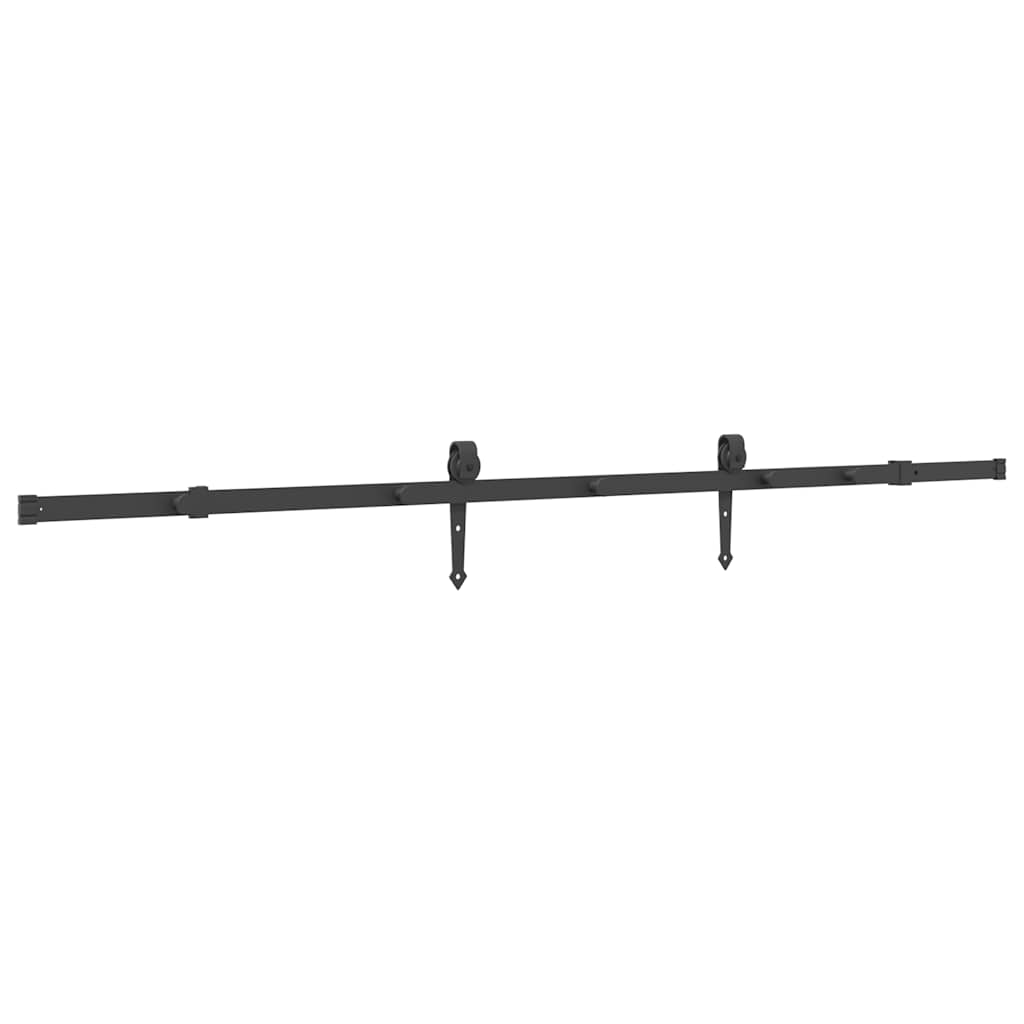 vidaXL Set feronerie pentru uși glisante, negru, 213,5 cm, oțel