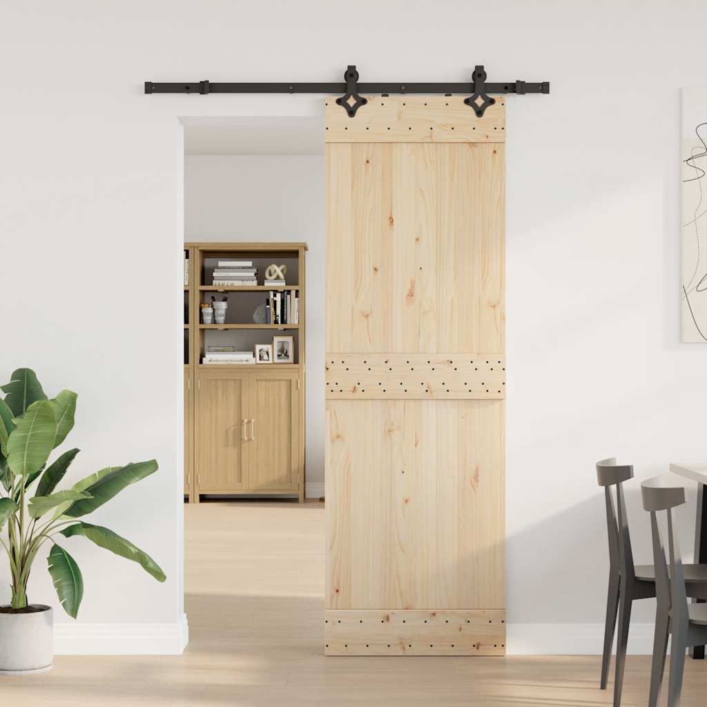 vidaXL Set feronerie pentru uși glisante, negru, 152,5 cm, oțel