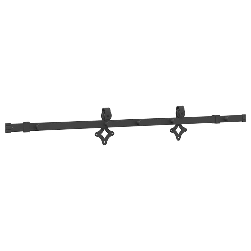 vidaXL Set feronerie pentru uși glisante, negru, 152,5 cm, oțel