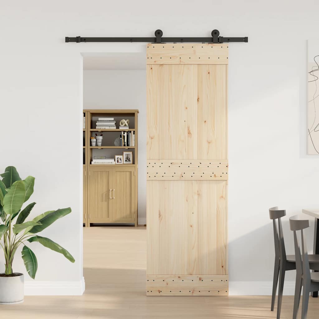 vidaXL Set feronerie pentru uși glisante, negru, 152,5 cm, oțel
