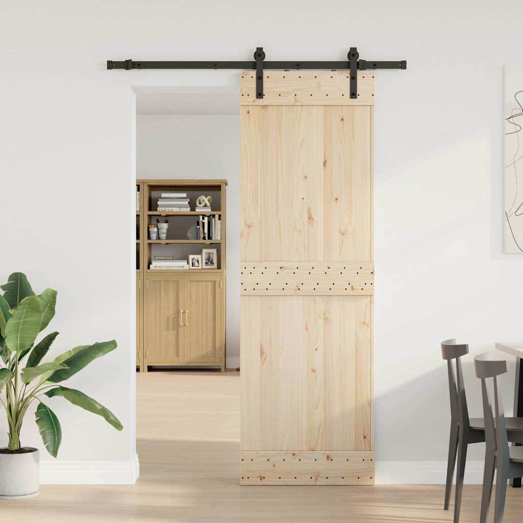 vidaXL Set feronerie pentru uși glisante, negru, 213,5 cm, oțel vidaXL Set feronerie pentru uși glisante, negru, 213,5 cm, oțel