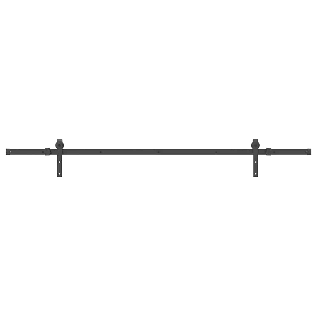 vidaXL Set feronerie pentru uși glisante, negru, 213,5 cm, oțel vidaXL Set feronerie pentru uși glisante, negru, 213,5 cm, oțel