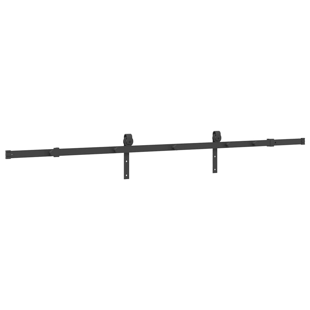 vidaXL Set feronerie pentru uși glisante, negru, 213,5 cm, oțel vidaXL Set feronerie pentru uși glisante, negru, 213,5 cm, oțel