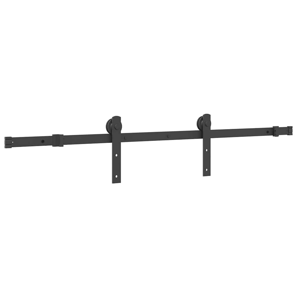 vidaXL Set feronerie pentru ușă glisantă, negru, 152 cm, oțel vidaXL Set feronerie pentru ușă glisantă, negru, 152 cm, oțel