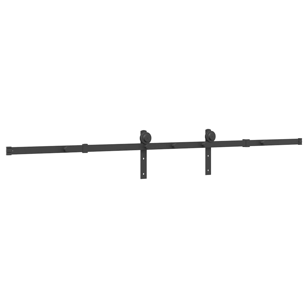 vidaXL Set feronerie pentru uși glisante, negru, 213,5 cm, oțel vidaXL Set feronerie pentru uși glisante, negru, 213,5 cm, oțel