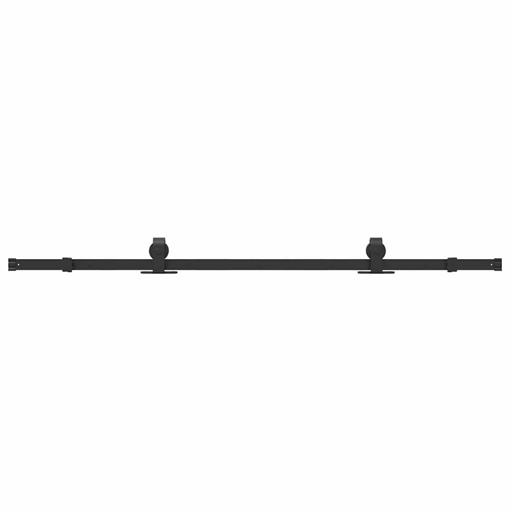 vidaXL Set feronerie pentru ușă glisantă, negru, 183 cm, oțel vidaXL Set feronerie pentru ușă glisantă, negru, 183 cm, oțel