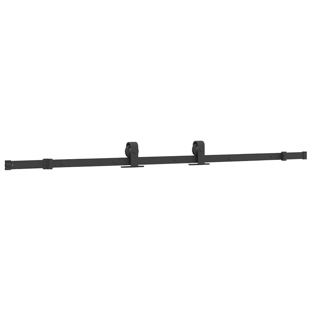 vidaXL Set feronerie pentru ușă glisantă, negru, 183 cm, oțel vidaXL Set feronerie pentru ușă glisantă, negru, 183 cm, oțel