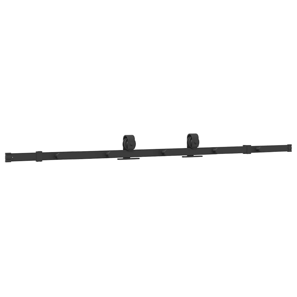 vidaXL Set feronerie pentru ușă glisantă, negru, 183 cm, oțel vidaXL Set feronerie pentru ușă glisantă, negru, 183 cm, oțel