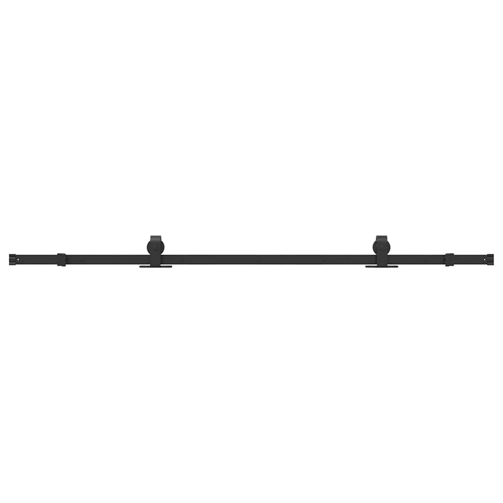 vidaXL Set feronerie pentru uși glisante, negru, 200 cm, oțel vidaXL Set feronerie pentru uși glisante, negru, 200 cm, oțel