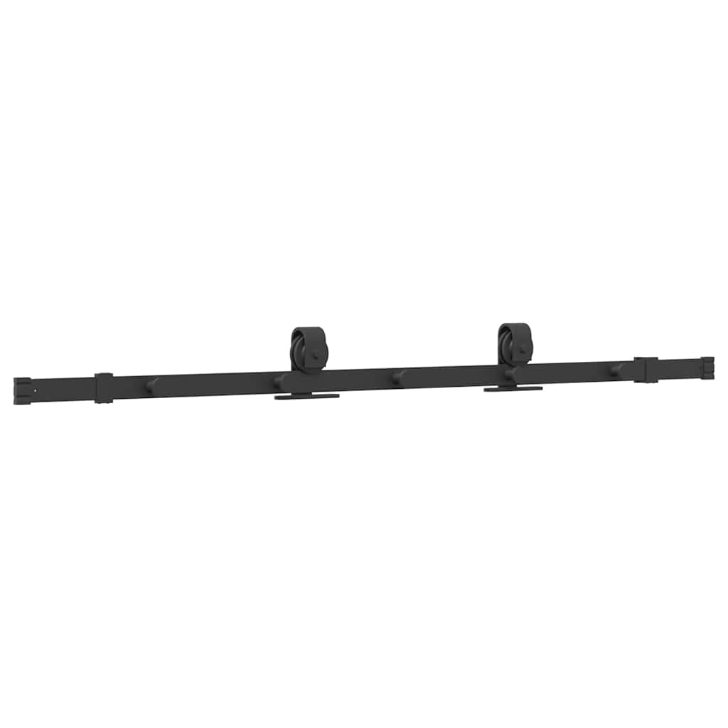 vidaXL Set feronerie pentru uși glisante, negru, 152,5 cm, oțel
