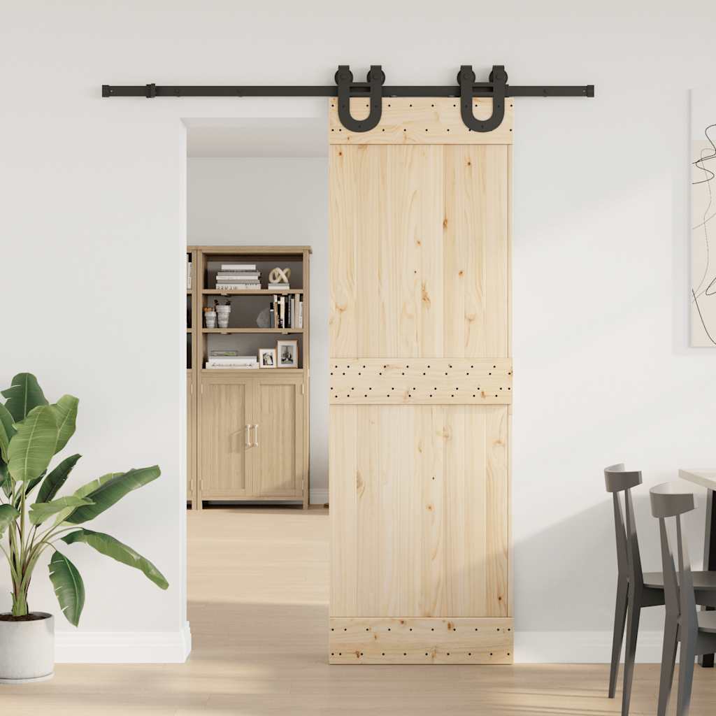 vidaXL Set feronerie pentru ușă glisantă, negru, 183 cm, oțel vidaXL Set feronerie pentru ușă glisantă, negru, 183 cm, oțel