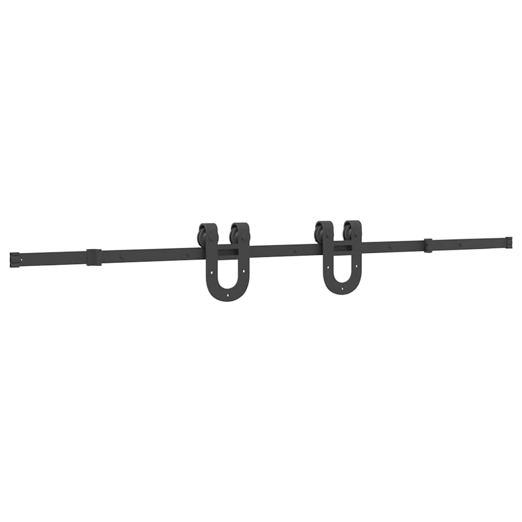 vidaXL Set feronerie pentru uși glisante, negru, 200 cm, oțel