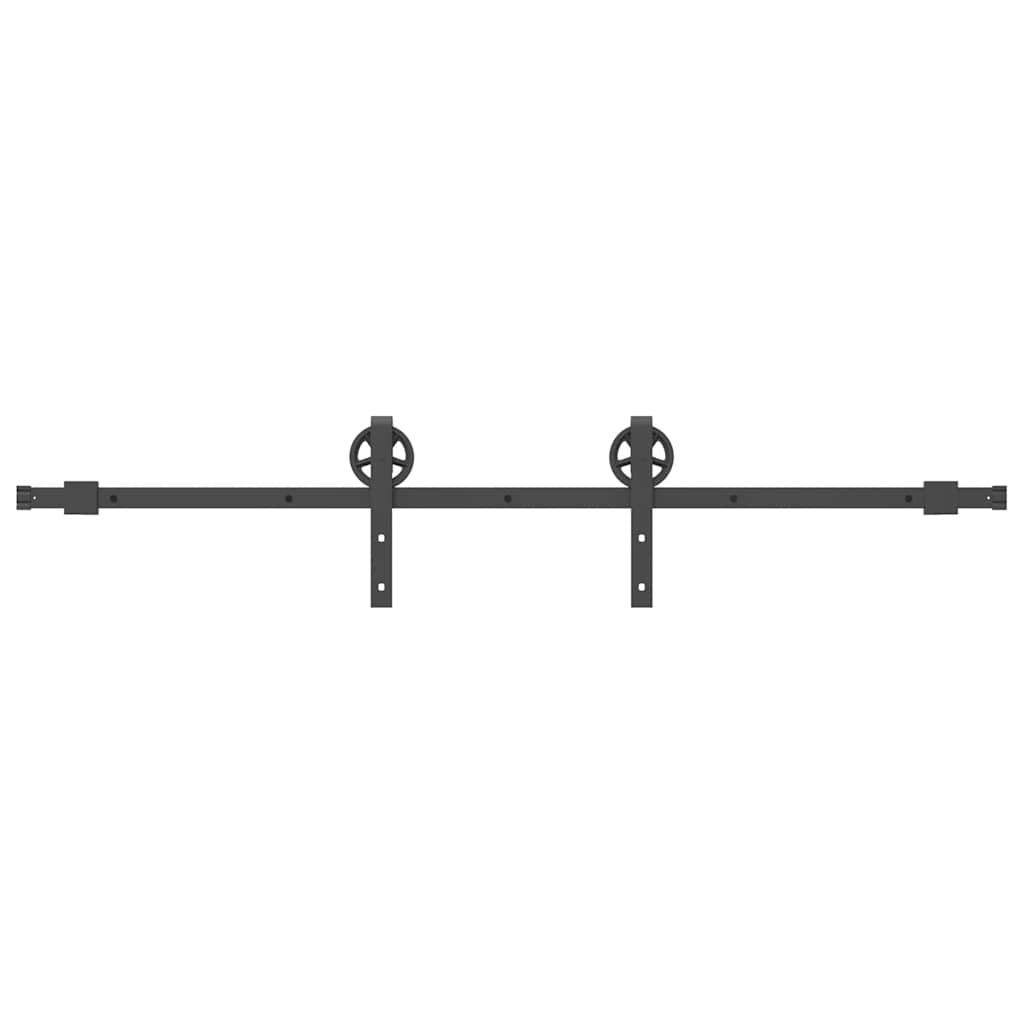 vidaXL Set feronerie pentru ușă glisantă, negru, 183 cm, oțel vidaXL Set feronerie pentru ușă glisantă, negru, 183 cm, oțel