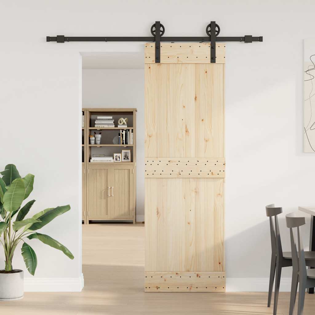 vidaXL Set feronerie pentru ușă glisantă, negru, 183 cm, oțel vidaXL Set feronerie pentru ușă glisantă, negru, 183 cm, oțel