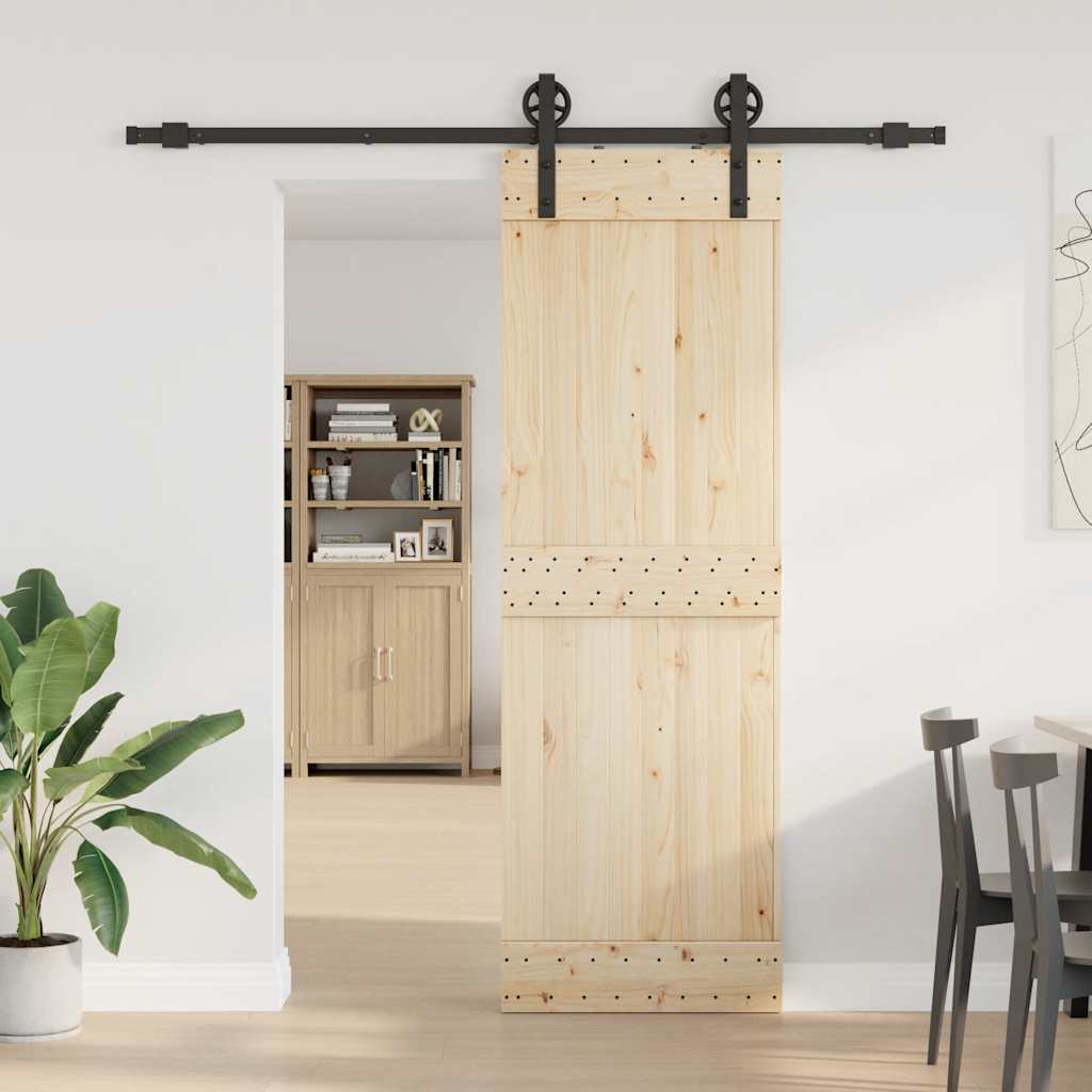 vidaXL Set feronerie pentru uși glisante, negru, 200 cm, oțel
