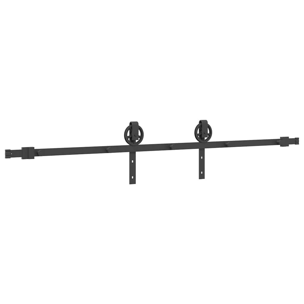 vidaXL Set feronerie pentru uși glisante, negru, 200 cm, oțel