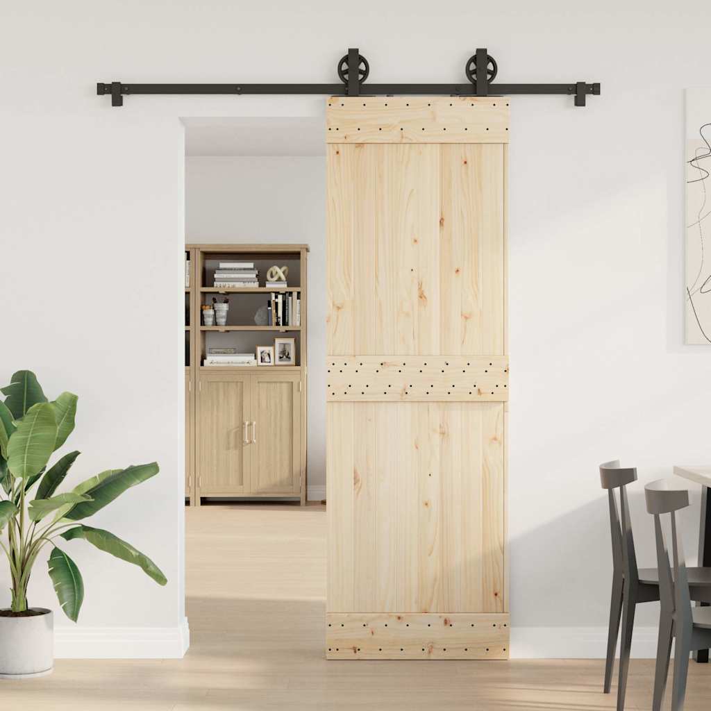 vidaXL Set feronerie pentru ușă glisantă, negru, 183 cm, oțel vidaXL Set feronerie pentru ușă glisantă, negru, 183 cm, oțel