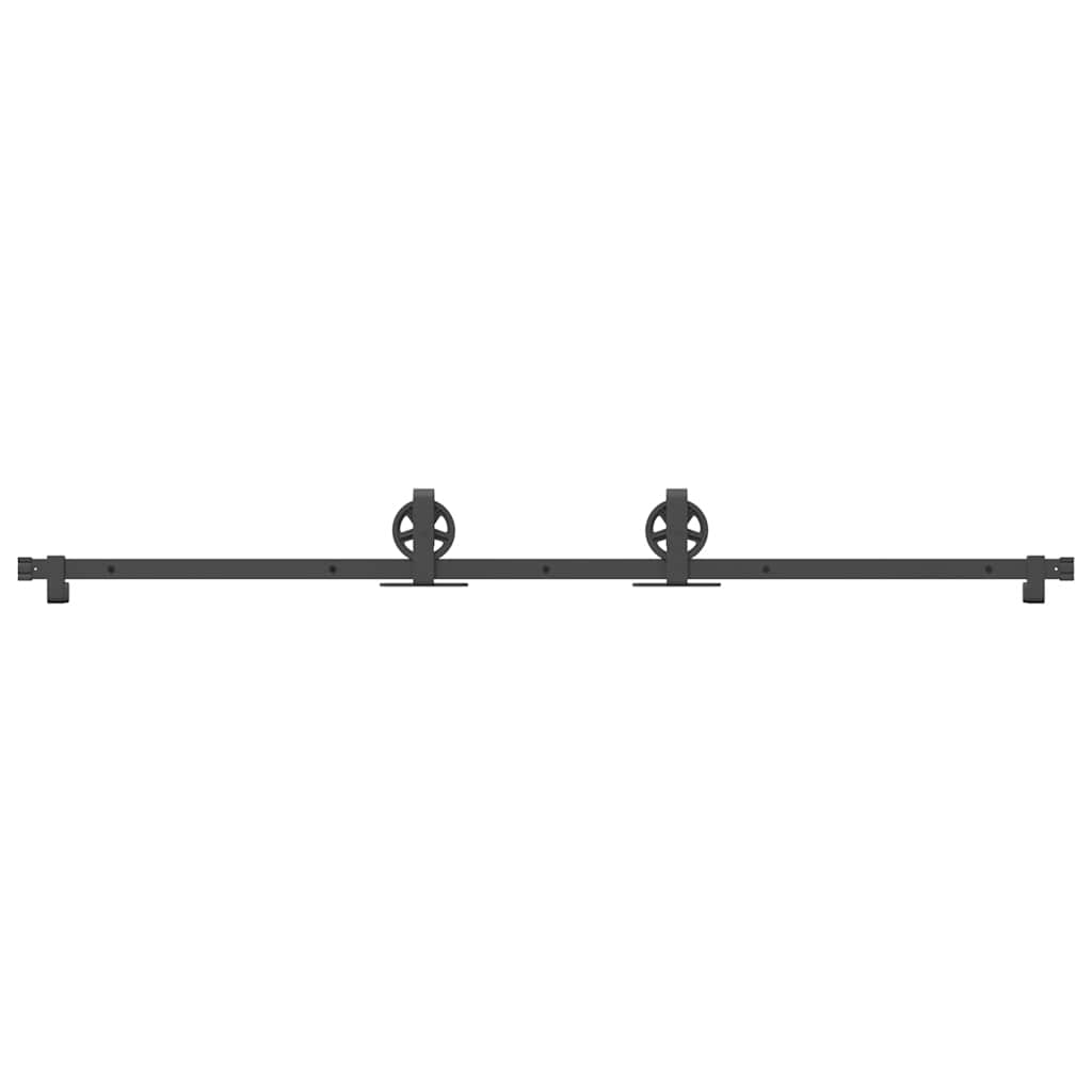 vidaXL Set feronerie pentru uși glisante, negru, 200 cm, oțel vidaXL Set feronerie pentru uși glisante, negru, 200 cm, oțel