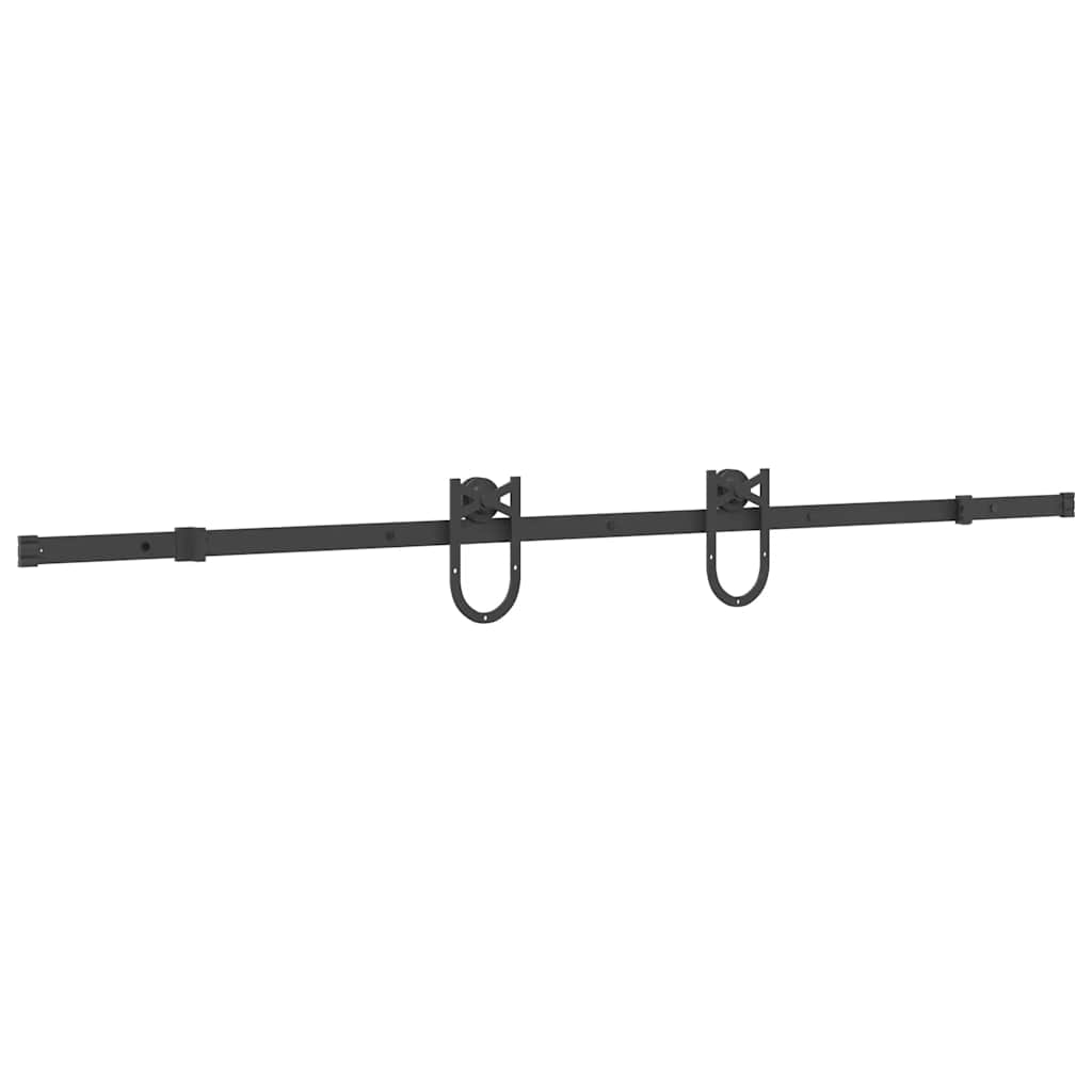 vidaXL Set feronerie pentru uși glisante, negru, 200 cm, oțel