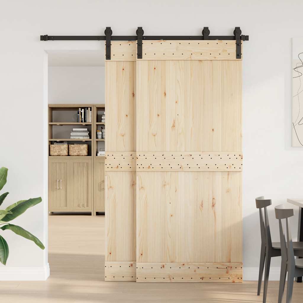 vidaXL Set feronerie pentru ușă glisantă, negru, 183 cm, oțel vidaXL Set feronerie pentru ușă glisantă, negru, 183 cm, oțel