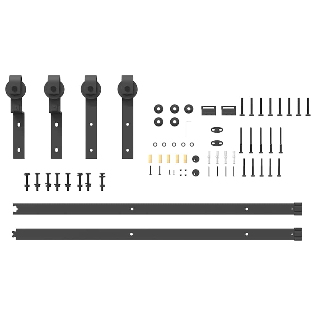 vidaXL Set feronerie pentru uși glisante, negru, 200 cm, oțel