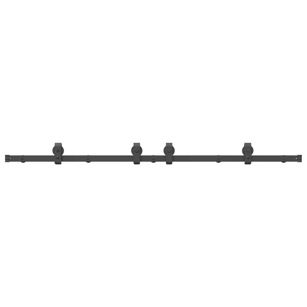 vidaXL Set feronerie pentru ușă glisantă, negru, 183 cm, oțel vidaXL Set feronerie pentru ușă glisantă, negru, 183 cm, oțel