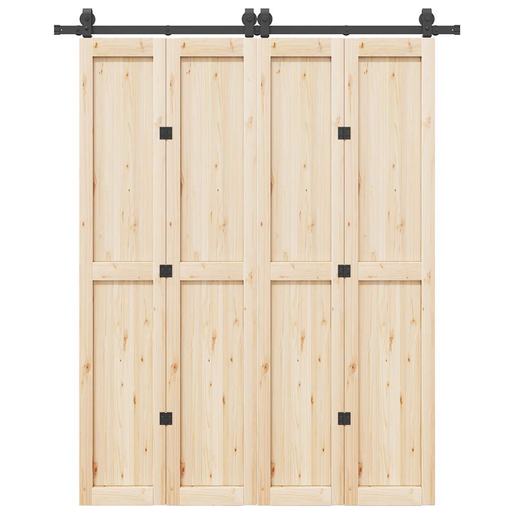 vidaXL Set feronerie pentru ușă glisantă, negru, 183 cm, oțel vidaXL Set feronerie pentru ușă glisantă, negru, 183 cm, oțel