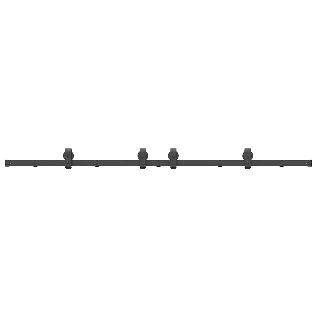 vidaXL Set feronerie pentru uși glisante, negru, 200 cm, oțel vidaXL Set feronerie pentru uși glisante, negru, 200 cm, oțel